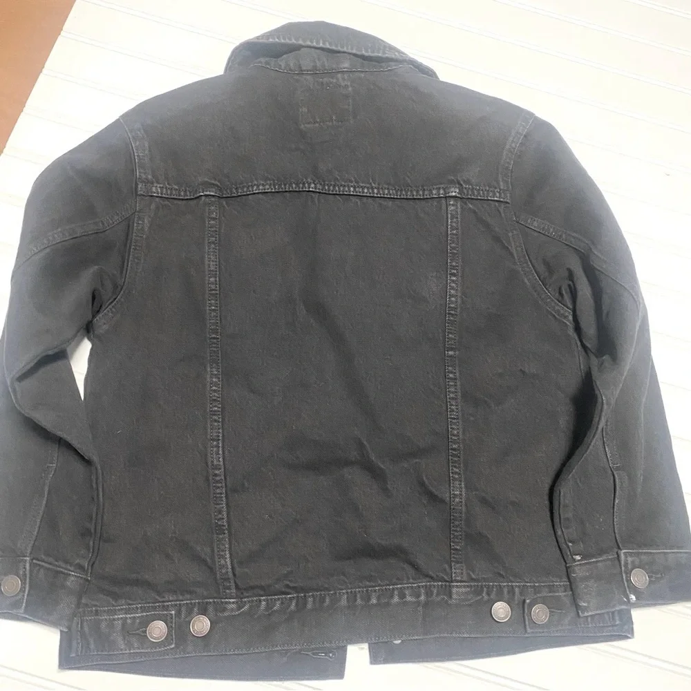 Old Navy Long Sleeve Denim Jean Jacket Black Wash Girls Size Large (10-12)